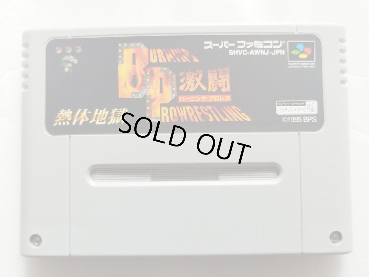 画像1: 【美品評価価格】激闘バーニングプロレス　箱説無　SFCスーパーファミコン【8】 (1)