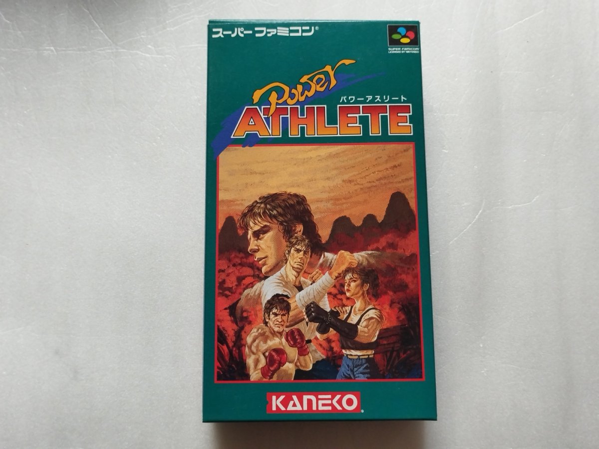 画像1: 【美品評価価格】パワーアスリート　箱説有　SFCスーパーファミコン【5m6】 (1)