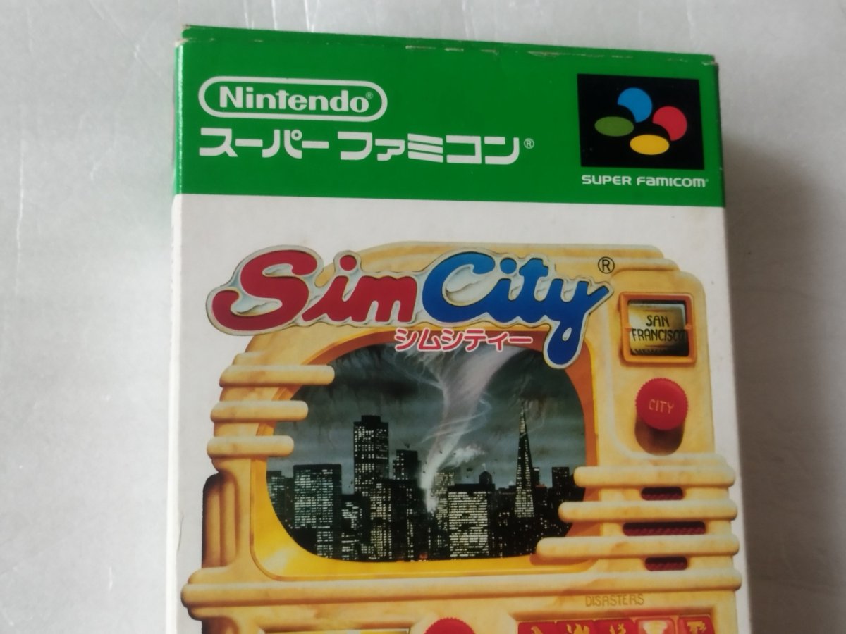 画像2: シムシティ　操作表箱説有　SFCスーパーファミコン【9N9】 (2)