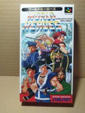 画像1: 【美品評価価格】ワールドヒーローズ　箱説有　SFCスーパーファミコン【9h6】 (1)