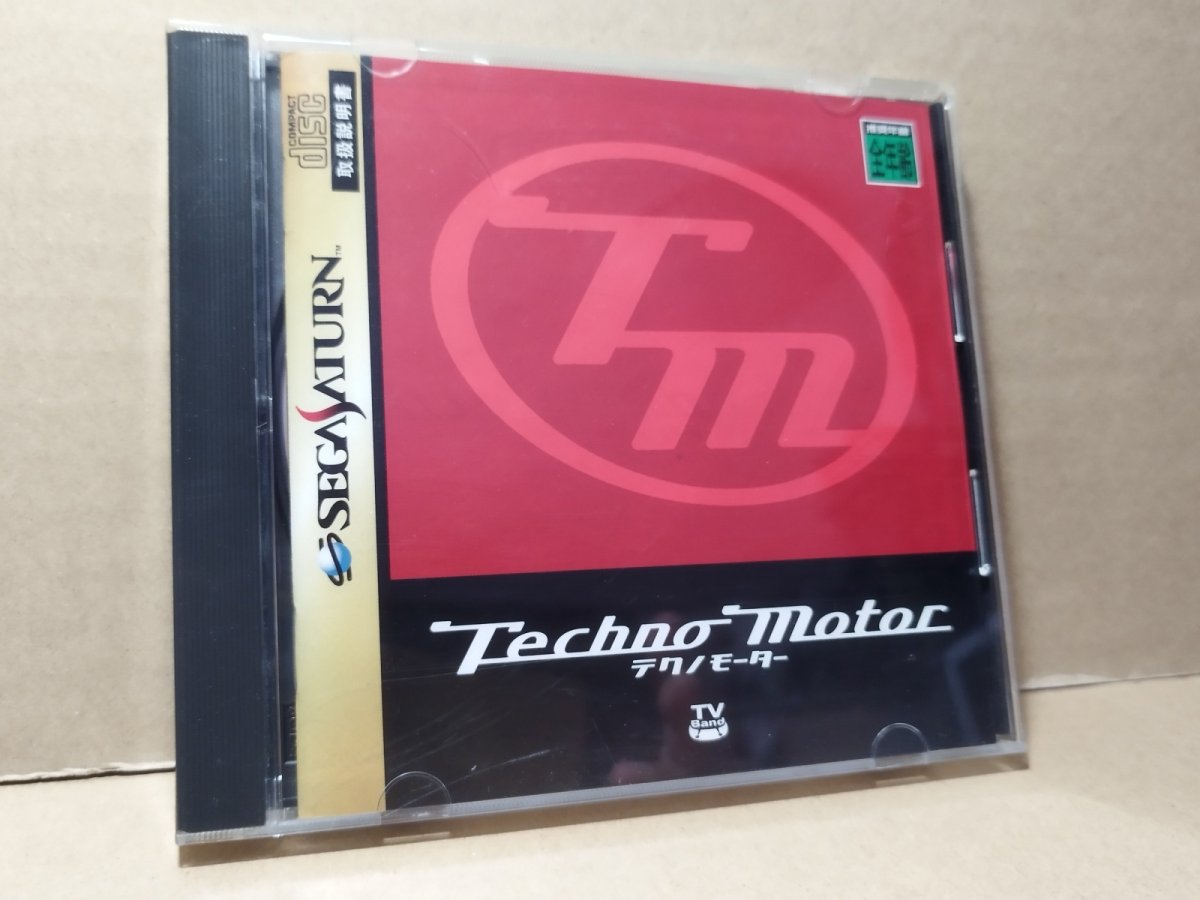 画像1: 【美品評価価格】テクノモーター　帯葉書箱説有　SSセガサターン【6m1】 (1)