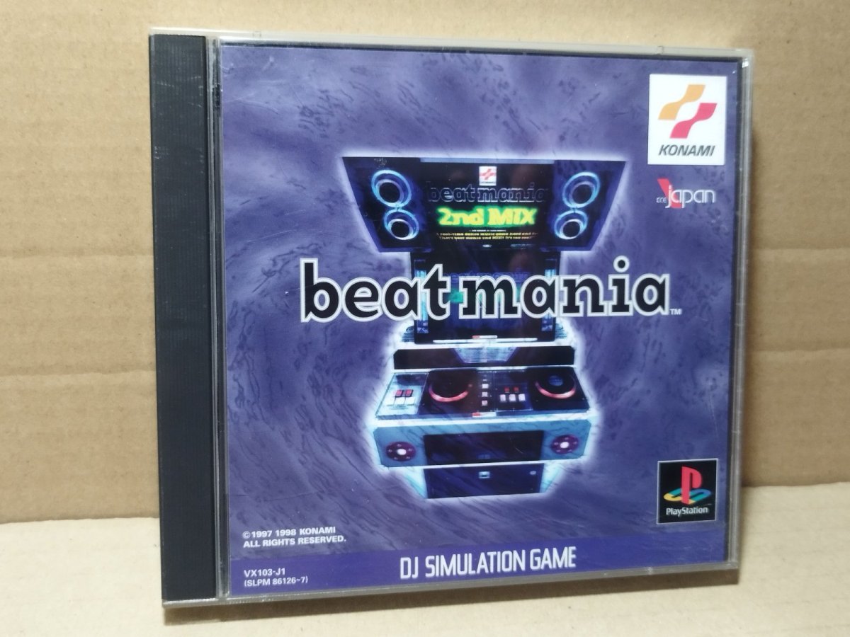 画像1: 【美品評価価格】ビートマニア　帯葉書チラシ箱説有　PS1プレイステーション【7m1】 (1)