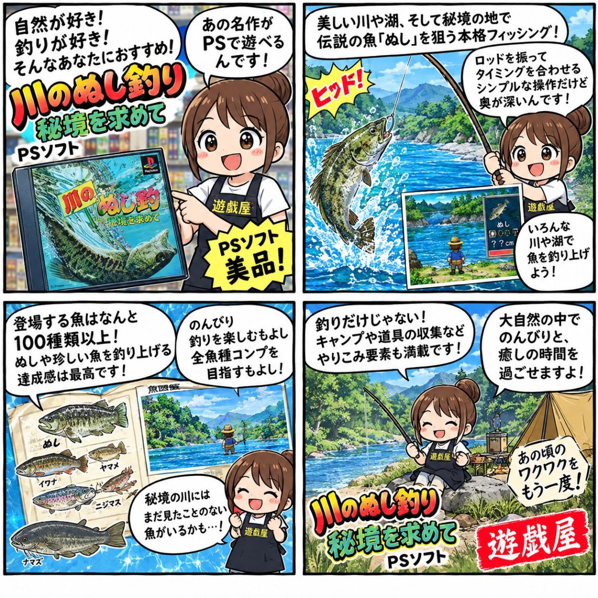 画像25: 【美品評価価格】川のぬし釣り　秘境を求めて　箱説有　PS1プレイステーション【4h4】 (25)