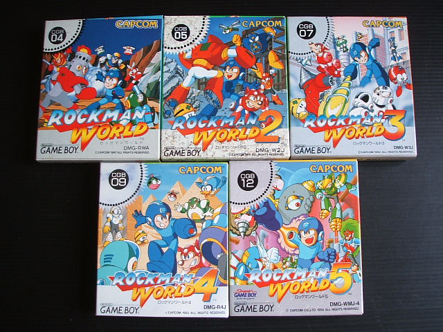 ロックマンワールド1〜5セット　箱説有　GBゲームボーイ