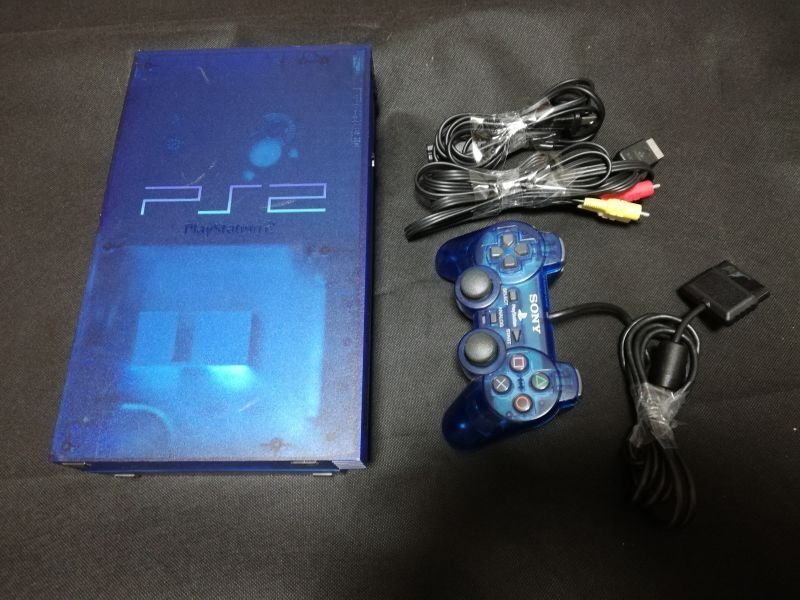 プレイステーション2本体SCPH-37000 クリアブルー 箱説無 PS2プレイステーション2 遊戯屋