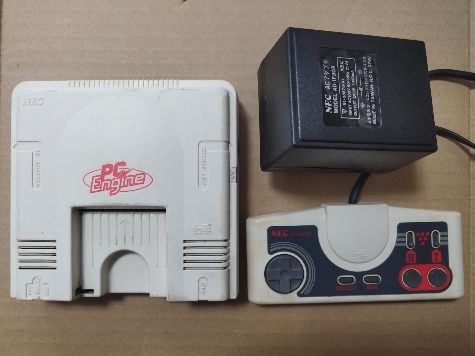 PC-Engine PI-TG001 Console System & W/ 3 gmaes NEC Tested